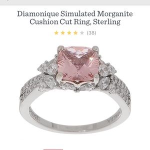 Diamonique Morganite Ring